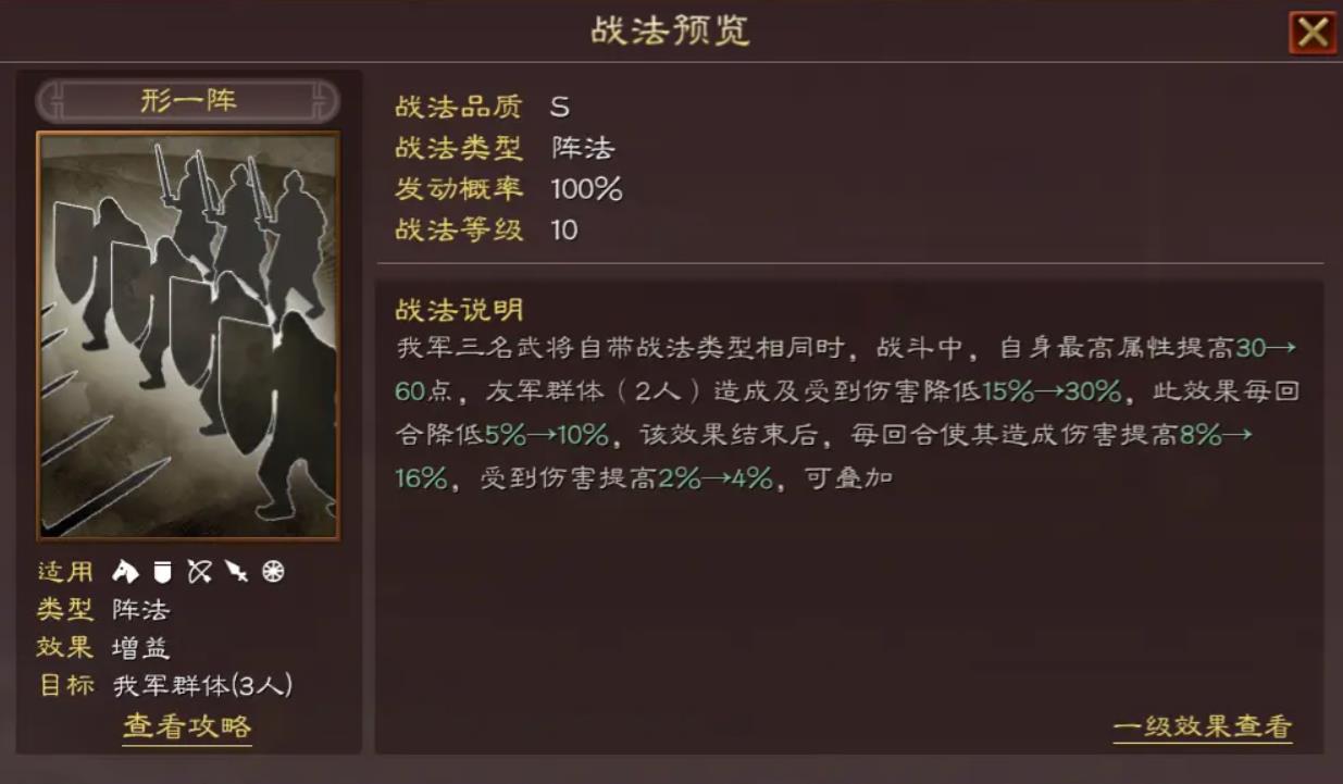 三国志战略版形一阵怎么用